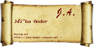 Jóba Andor névjegykártya